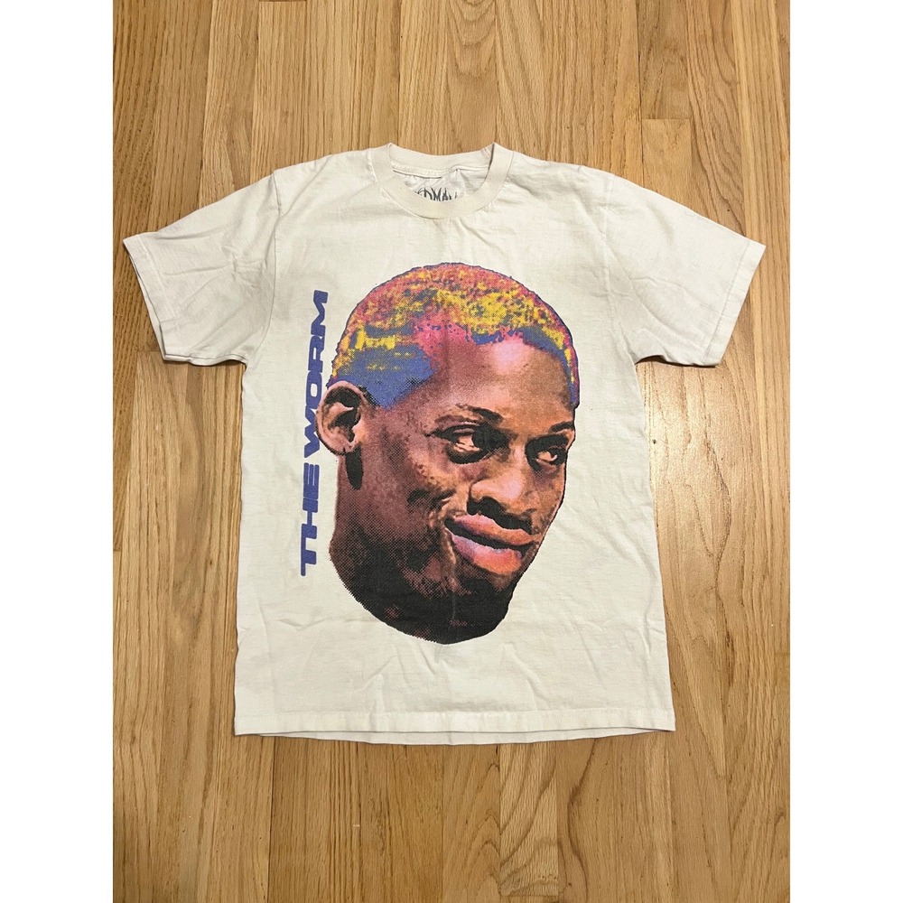 Rodman Apparel Dennis Rodman The Worm Graphic T-Shirt Off-White Small NBA Mens